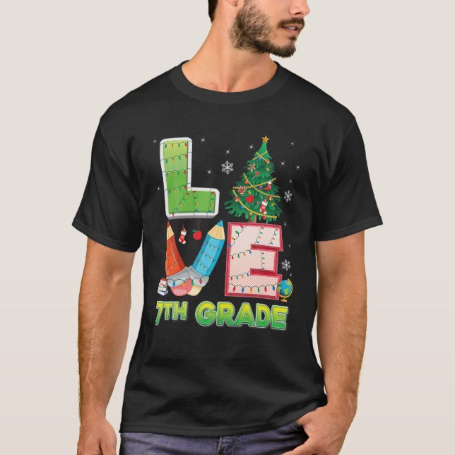 Camiseta Love 7º Grado Árbol De Navidad Séptimo Stud De Mae (Anverso)