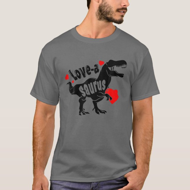 Camiseta Love A Saurus Rex Dinosaur Funny 2022 Valentines D (Anverso)