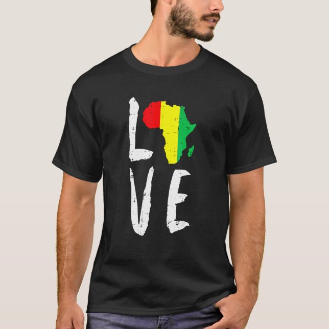 Camiseta Love Africa Black History Month African American M (Anverso)