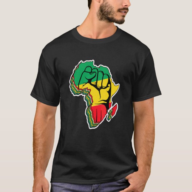 Camiseta Love Africa Map Black Power (Mapa de Amor África:  (Anverso)