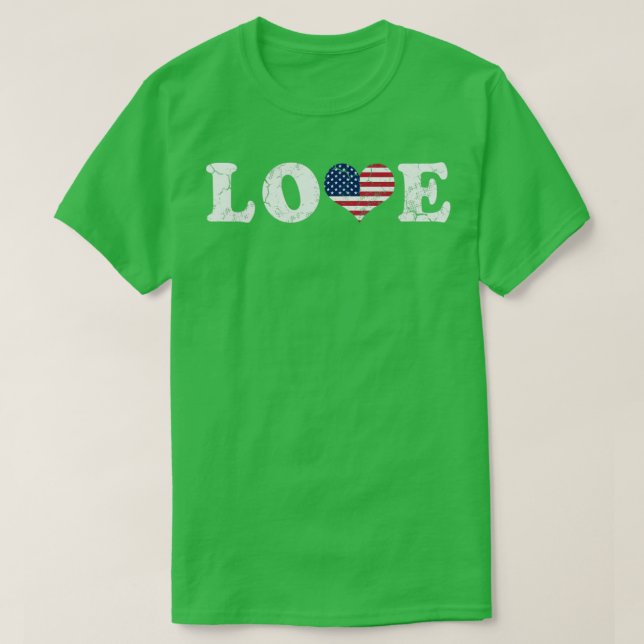Camiseta Love America Bandera Americana USA United States P (Diseño del anverso)