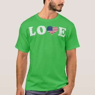 Camiseta Love America Bandera Americana USA United States P