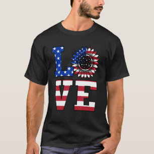Camiseta Love America Bandera De Estados Unidos Independenc