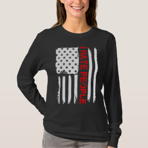 Camiseta Love America I Hate People Funny USA Flag Gift