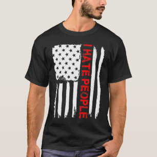 Camiseta Love America I Hate People Funny USA Flag Gift