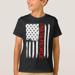 Camiseta Love America I Hate People Funny USA Flag Gift