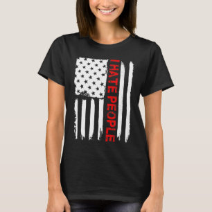 Camiseta Love America I Hate People Funny USA Flag Gift