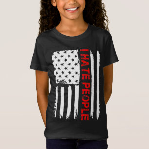Camiseta Love America I Hate People Funny USA Flag Gift