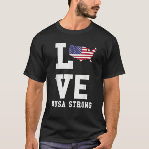Camiseta Love America Map Patriotic USA Diseño gráfico
