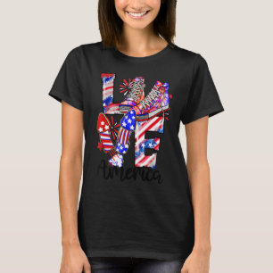 Camiseta Love America Shoes Tie Dye Fireworks American 4th