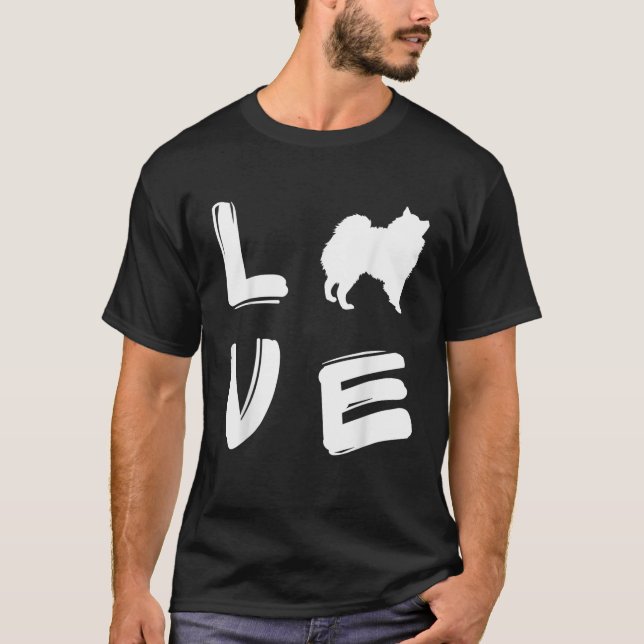 Camiseta Love American Eskimo Dog Eskie (Anverso)