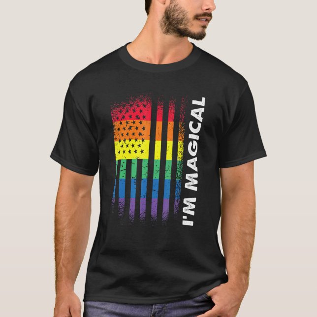 Camiseta Love American Flag Rainbow Magay Lgbtq Lgbt (Anverso)
