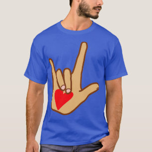 Camiseta Love American Rótulo Language Hand