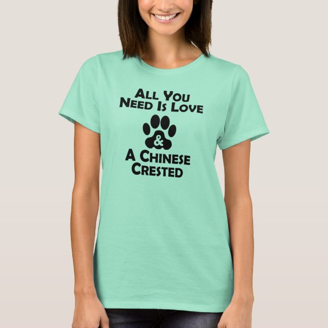 Camiseta Love And A Chinese Crested (Anverso)