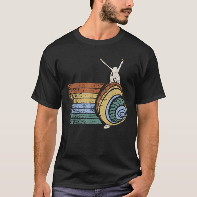 Camiseta Love Animals Retro Snail Gift Design Idea for Snai (Anverso)