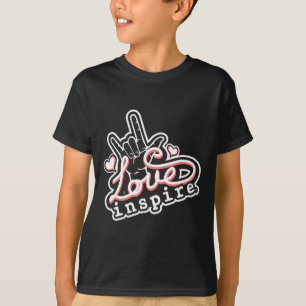 Camiseta Love Asl Ily Rótulo Lenguaje Sordo Conciencia