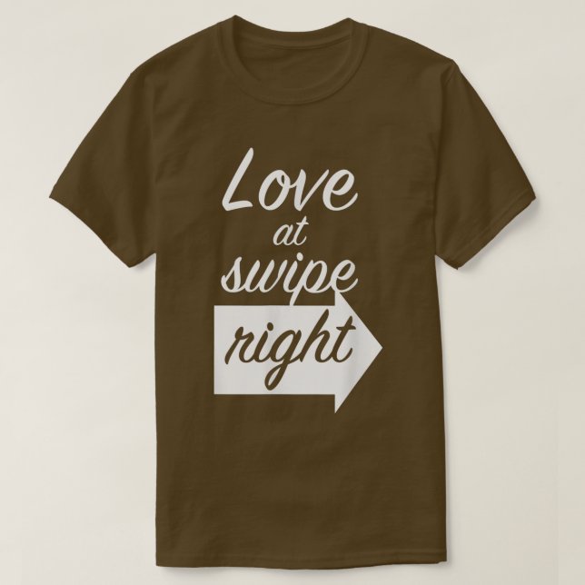 Camiseta Love At Swipe RightSocial Media Online Dating 3693 (Diseño del anverso)
