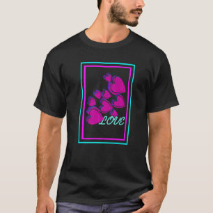 Camiseta LOVE Awesome Retro Heart Vapor Wave Designs Presen