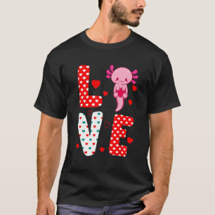 Camiseta Love Axolotl Pink Valentine Day Salamander Lover C