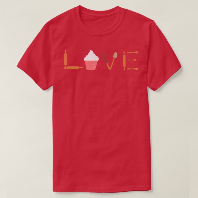 Camiseta Love Baking (hornear de amor) para cocinar un pana (Diseño del anverso)