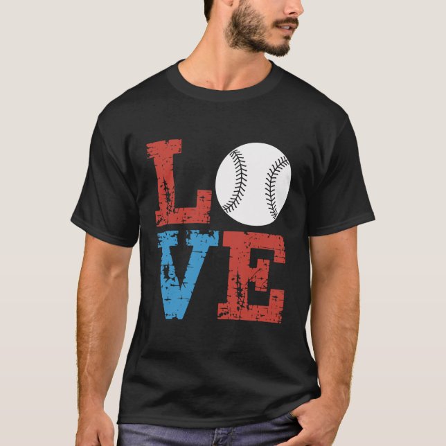 Camiseta LOVE Baseball Grunge Design – Retro Distressed (Anverso)