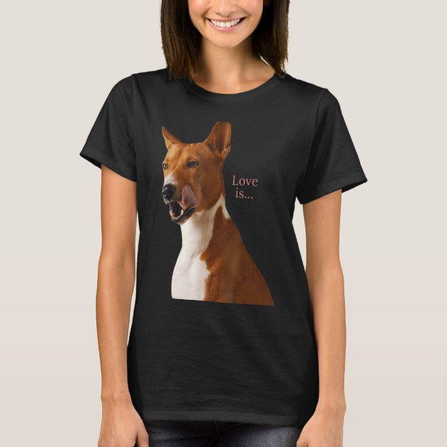 Camiseta Love Basenji Dog Mom Dad Puppy Cute Mascota Valent (Anverso)