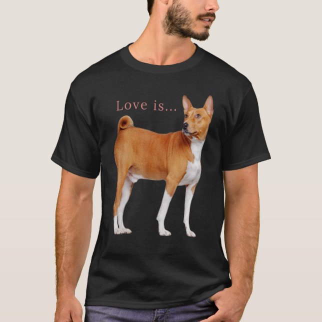 Camiseta Love Basenji Dog Mom Dad Puppy Cute Mascota Valent (Anverso)