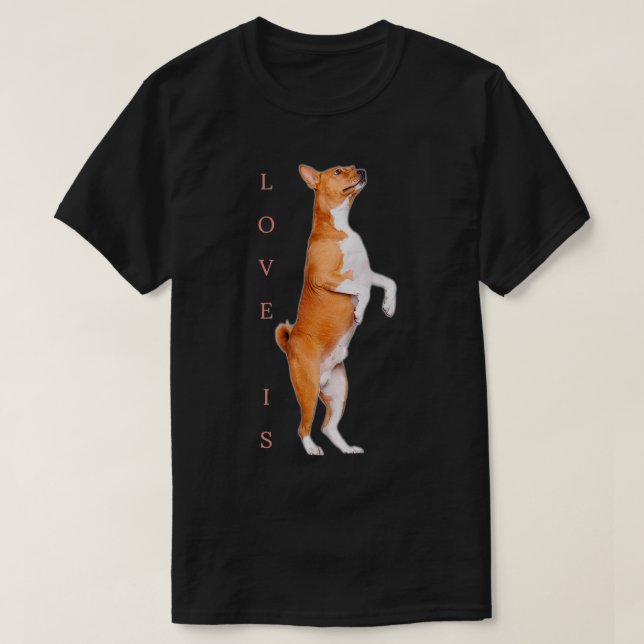 Camiseta Love Basenji Dog Mom Dad Puppy Cute Mascota Valent (Diseño del anverso)