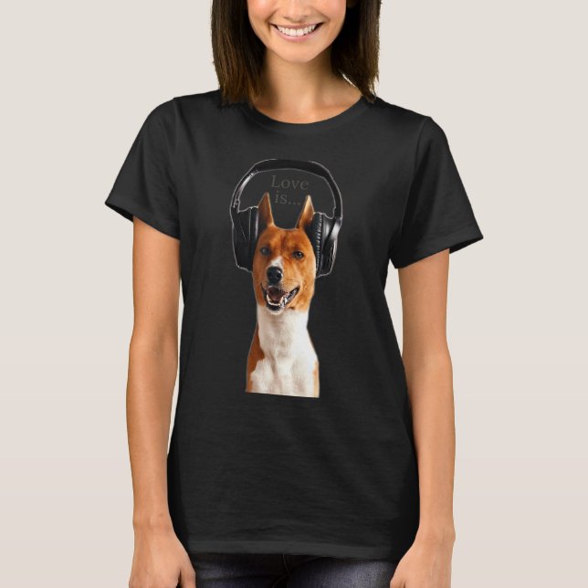 Camiseta Love Basenji Dog Mom Dad Puppy Cute Mascota Valent (Anverso)