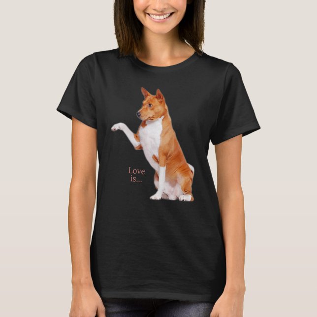 Camiseta Love Basenji Dog Mom Dad Puppy Cute Mascota Valent (Anverso)