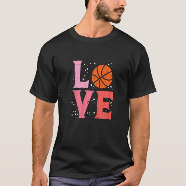 Camiseta Love Basketball Cute Sports Lover Men Women Kids G (Anverso)