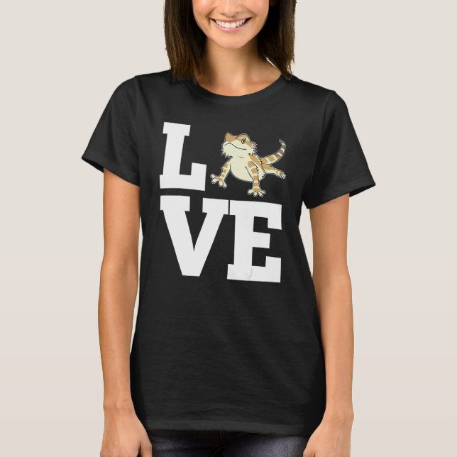 Camiseta LOVE Bearded Dragon  Lizard Reptile Pet Animals Ou (Anverso)