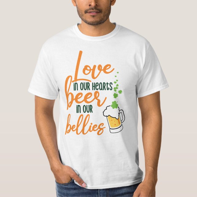 Camiseta Love & Beer St. Patrick's Day Fun-61146 (Anverso)