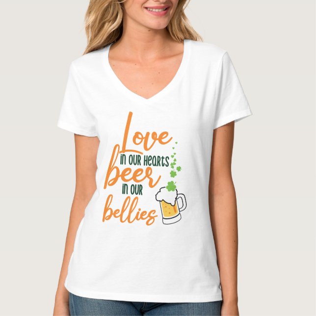 Camiseta Love & Beer St. Patrick's Day Fun-61146 Hoodie (Anverso)