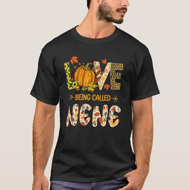 Camiseta Love Being Called Nene Pumpkin Fall Leaves Thanksg (Anverso)