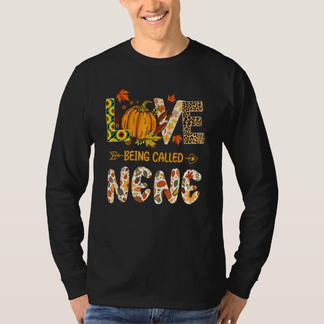 Camiseta Love Being Called Nene Pumpkin Fall Leaves Thanksg (Anverso)