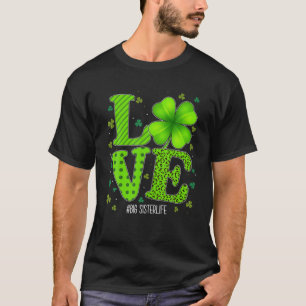 Camiseta Love Big Sister Green Plaid Leopardo St Patricks D