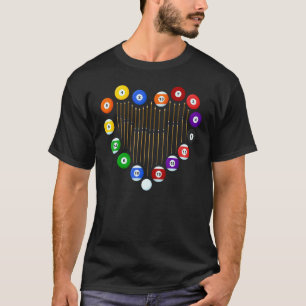 Camiseta Love Billiard Pool Billiard Ball Billiard Player L