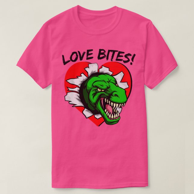 Camiseta Love Bites TRex (Diseño del anverso)
