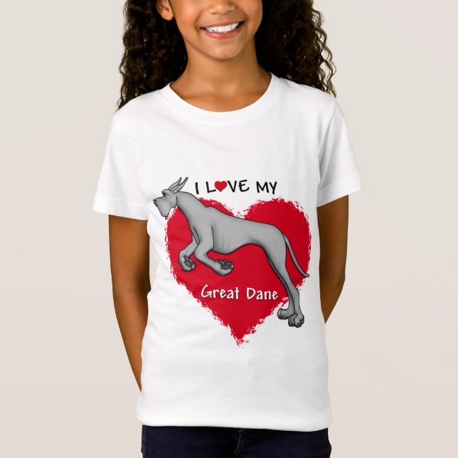 Camiseta Love Black Great Dane (Anverso)
