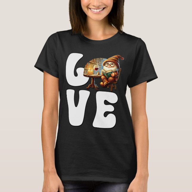 Camiseta Love Books Teacher Gnome Graphic For Women And Win (Anverso)