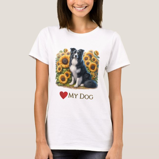 Camiseta Love Border Collie Dog T-Shirt (Anverso)