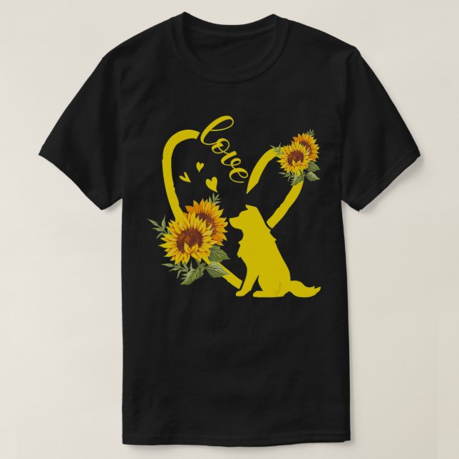 Camiseta Love Border Collie Sunflower Gifts  (Diseño del anverso)