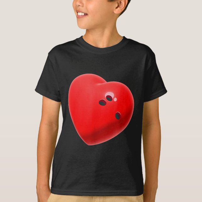 Camiseta Love Bowling Ball Hearts Bowling Lover Valentine's (Anverso)
