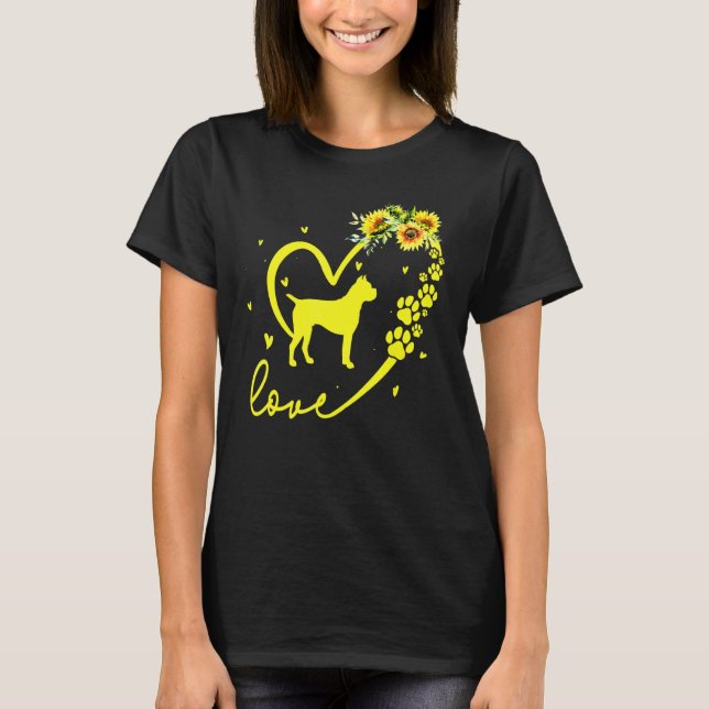 Camiseta Love Boxer Dog Sunflower He (Anverso)