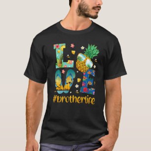 Camiseta Love Brother Life Flip Flops Gafas de sol Pineappl
