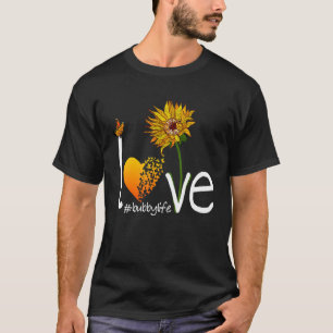 Camiseta Love Bubby Life Grandma Butterfly Sunflower Graphi