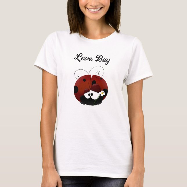 Camiseta Love Bug Ladybug, Cute Cartoon Valentine’s Day (Anverso)