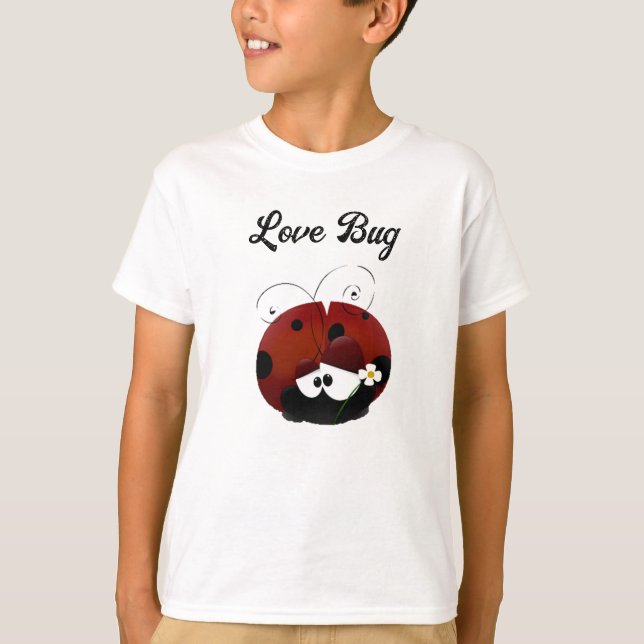 Camiseta Love Bug Ladybug, Cute Cartoon Valentine’s Day (Anverso)