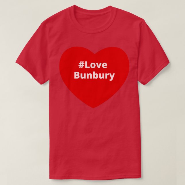 Camiseta Love Bunbury Hashtag Heart (Diseño del anverso)